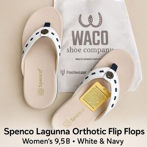Spence Lagunna Orthodic Flip Flops - White and‎ Navy